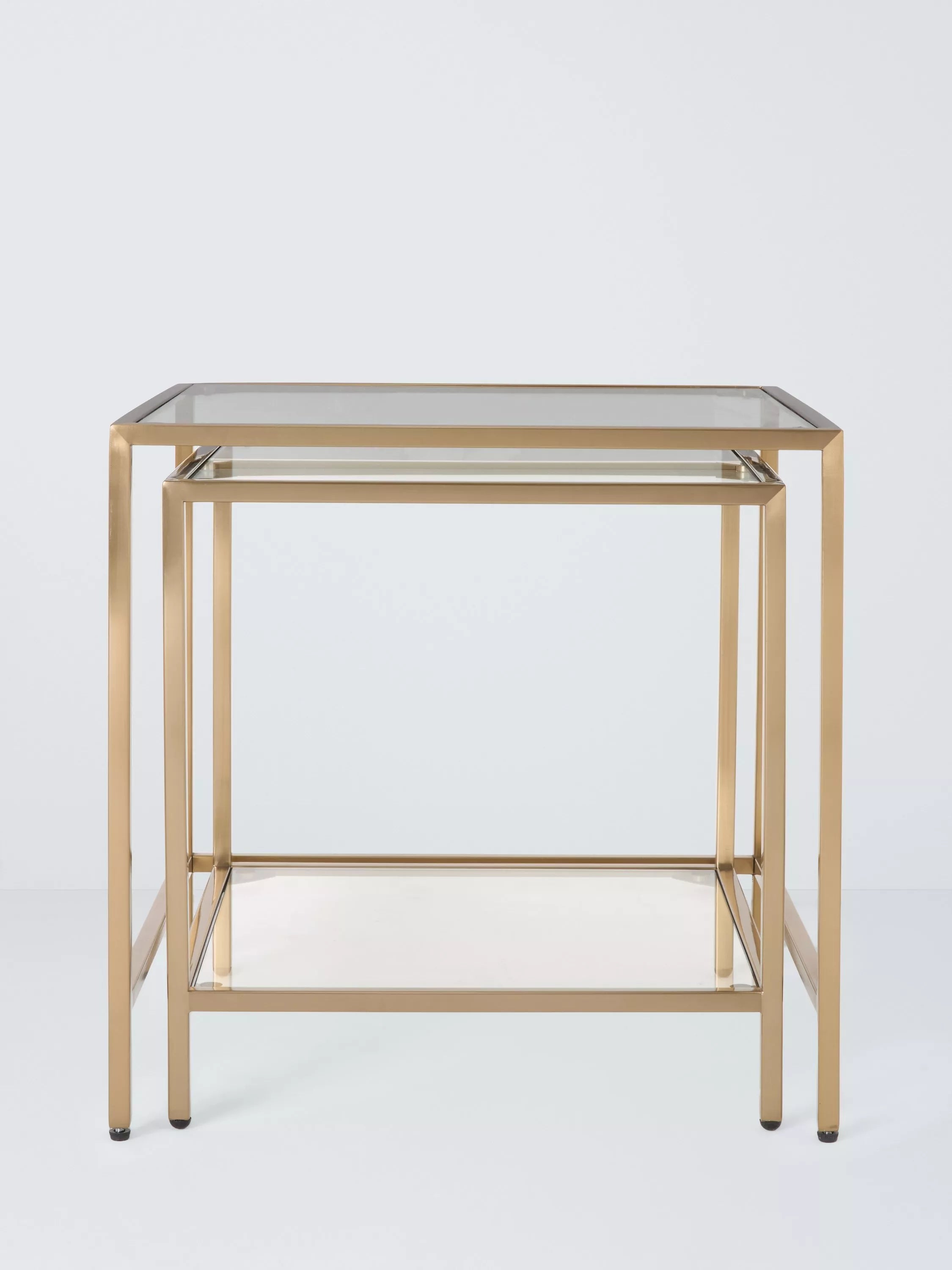 John Lewis Langham nest of glass tables brass 2 piece (British brand)