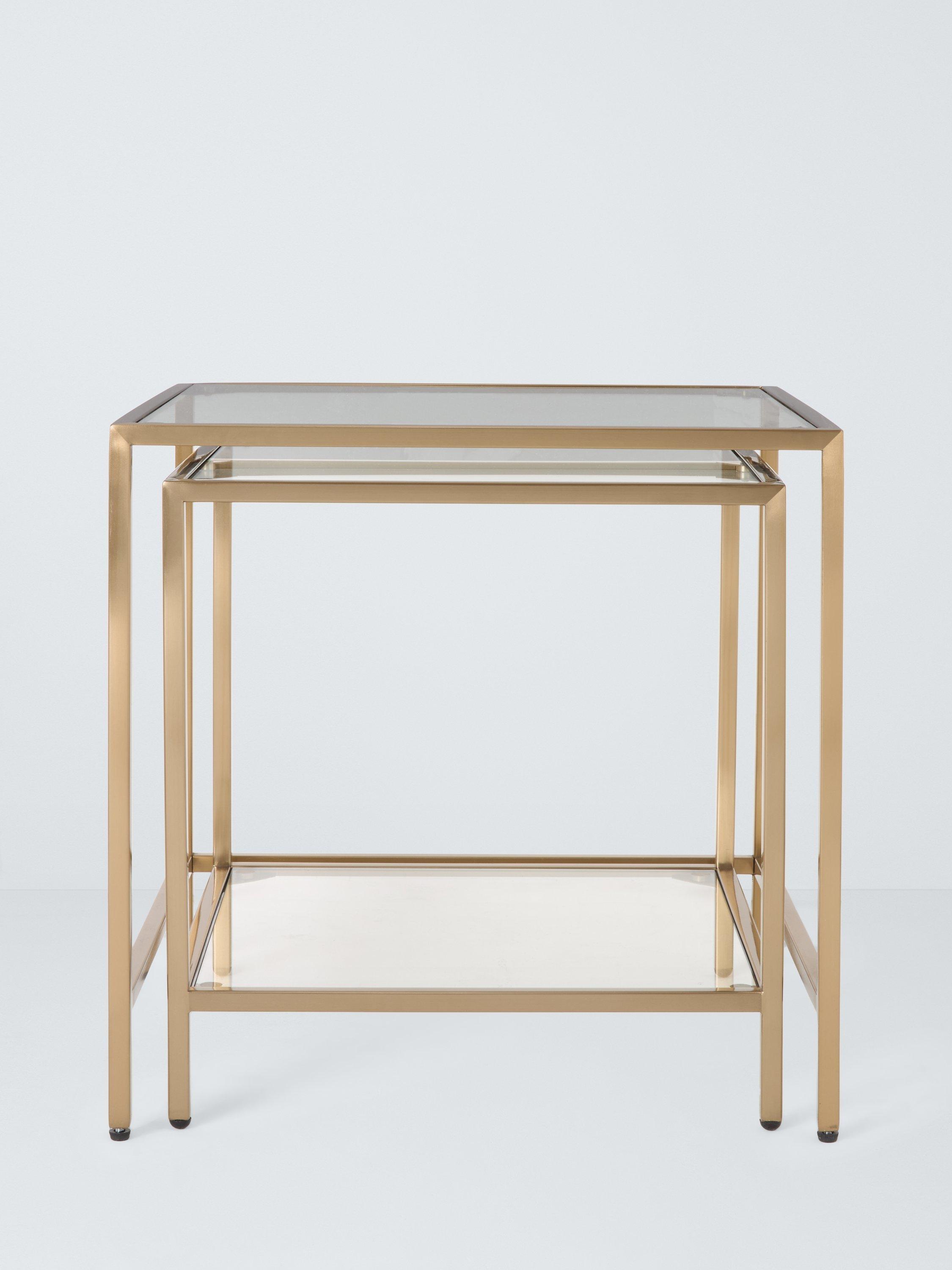 John Lewis Langham nest of glass tables brass 2 piece (British brand)