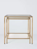John Lewis Langham nest of glass tables brass 2 piece (British brand)
