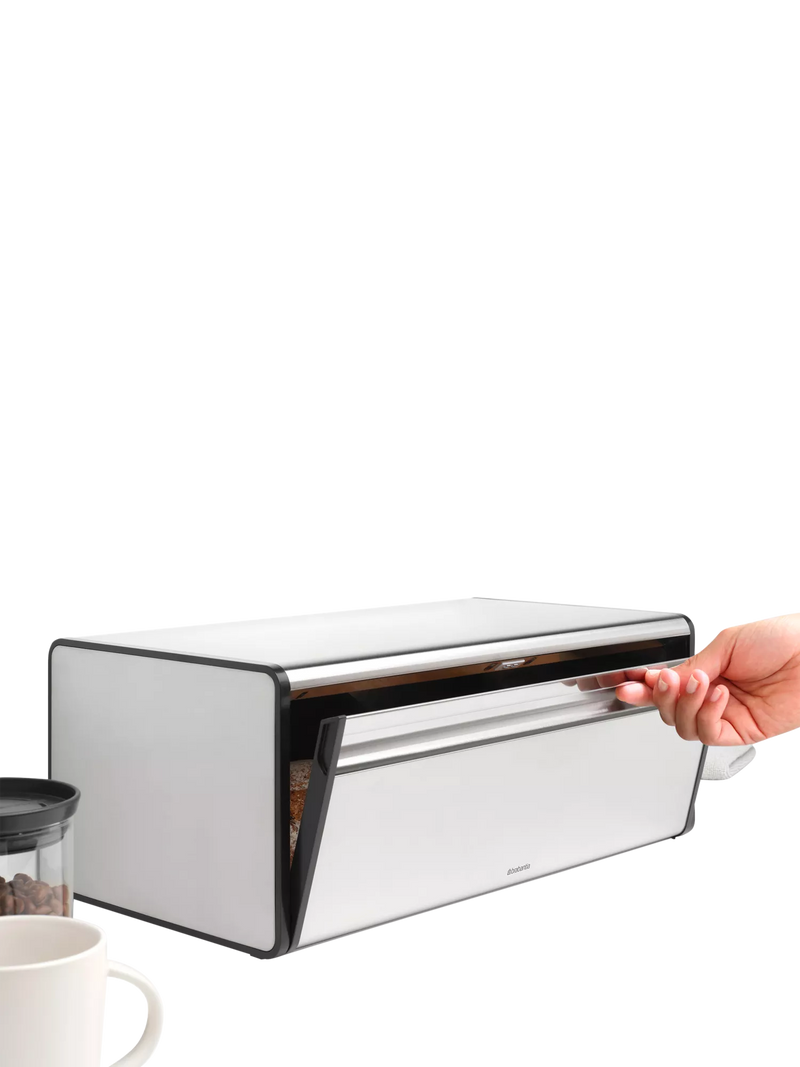 Brabantia Fall Front Bread Bin Matt Steel, UK version