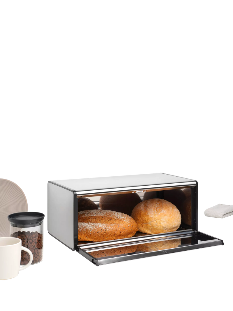 Brabantia Fall Front Bread Bin Matt Steel, UK version