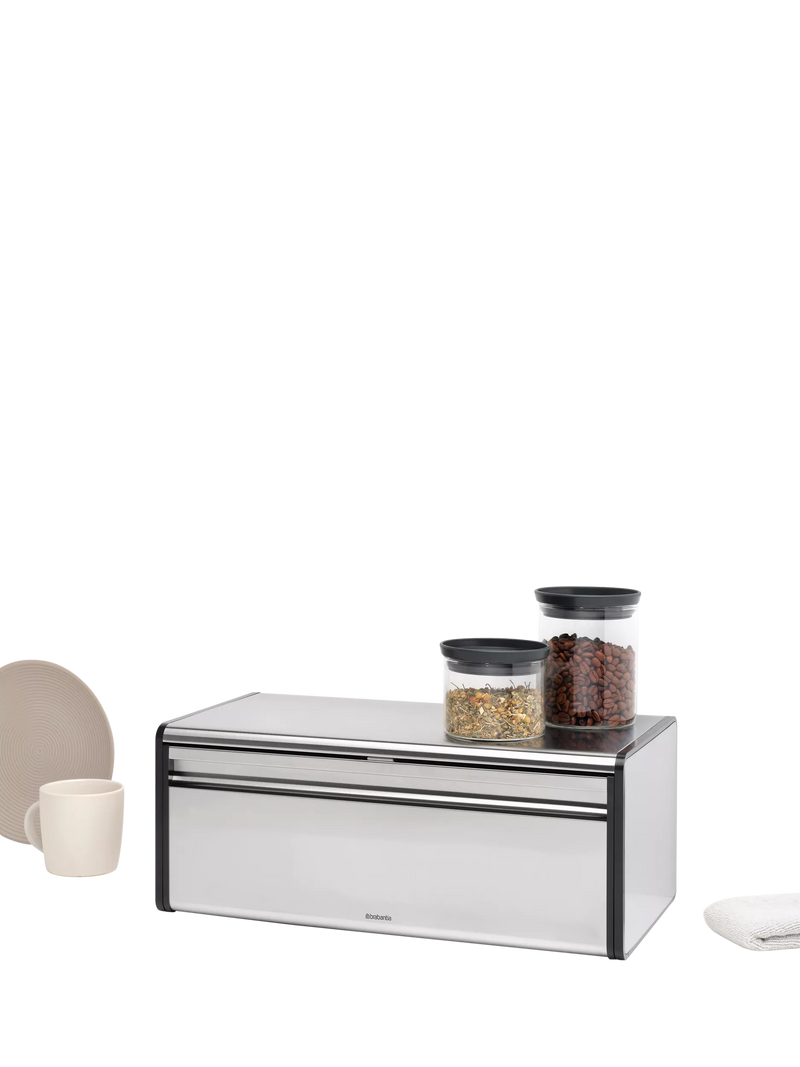 Brabantia Fall Front Bread Bin Matt Steel, UK version