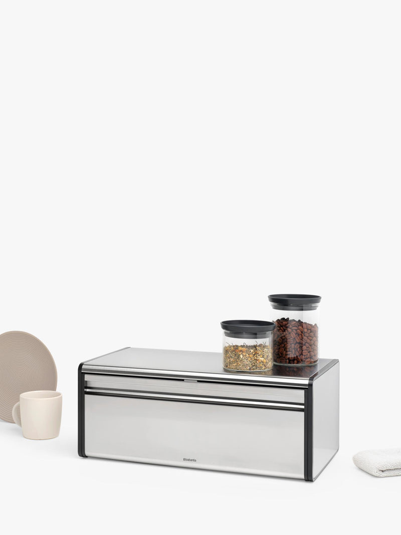 Brabantia Fall Front Bread Bin Matt Steel, UK version