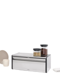 Brabantia Fall Front Bread Bin Matt Steel, UK version