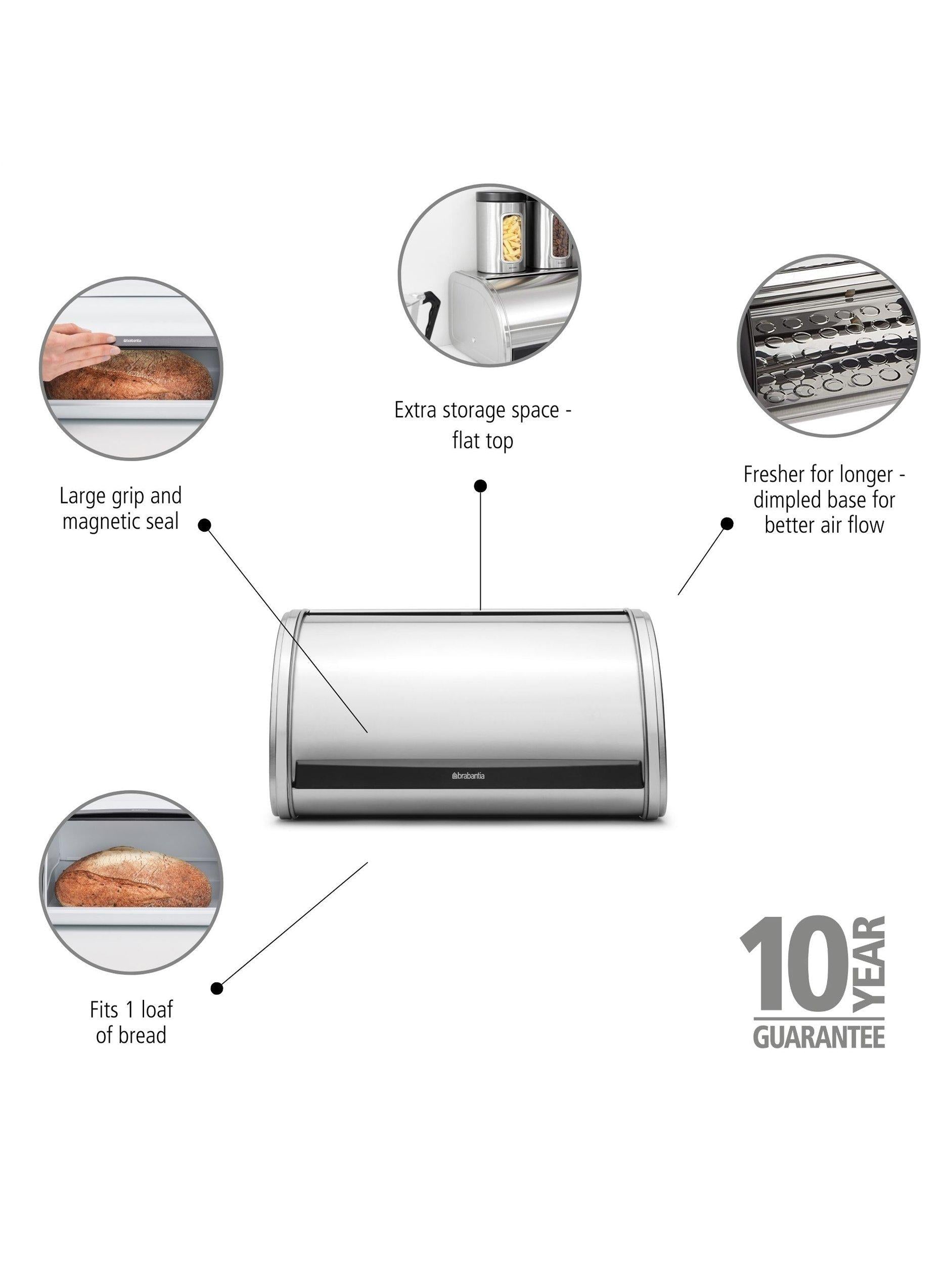 Brabantia roll top bread bin medium, UK version