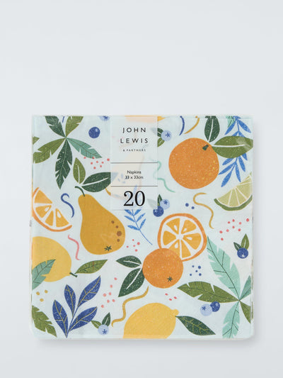 Aqua frukt papirservietter, pakke med 20
