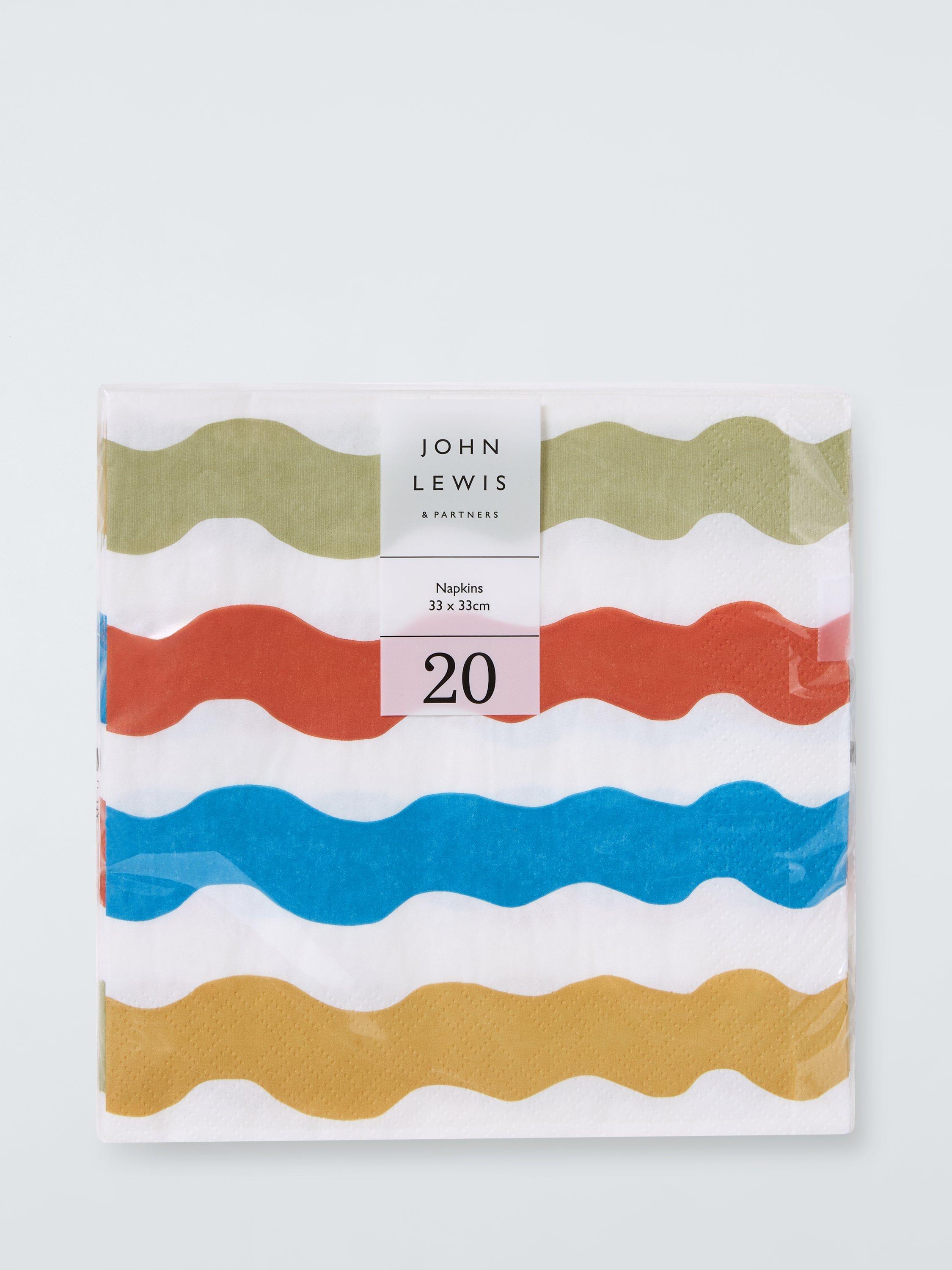 John Lewis paper napkins wiggle print pack of 20, UK version
