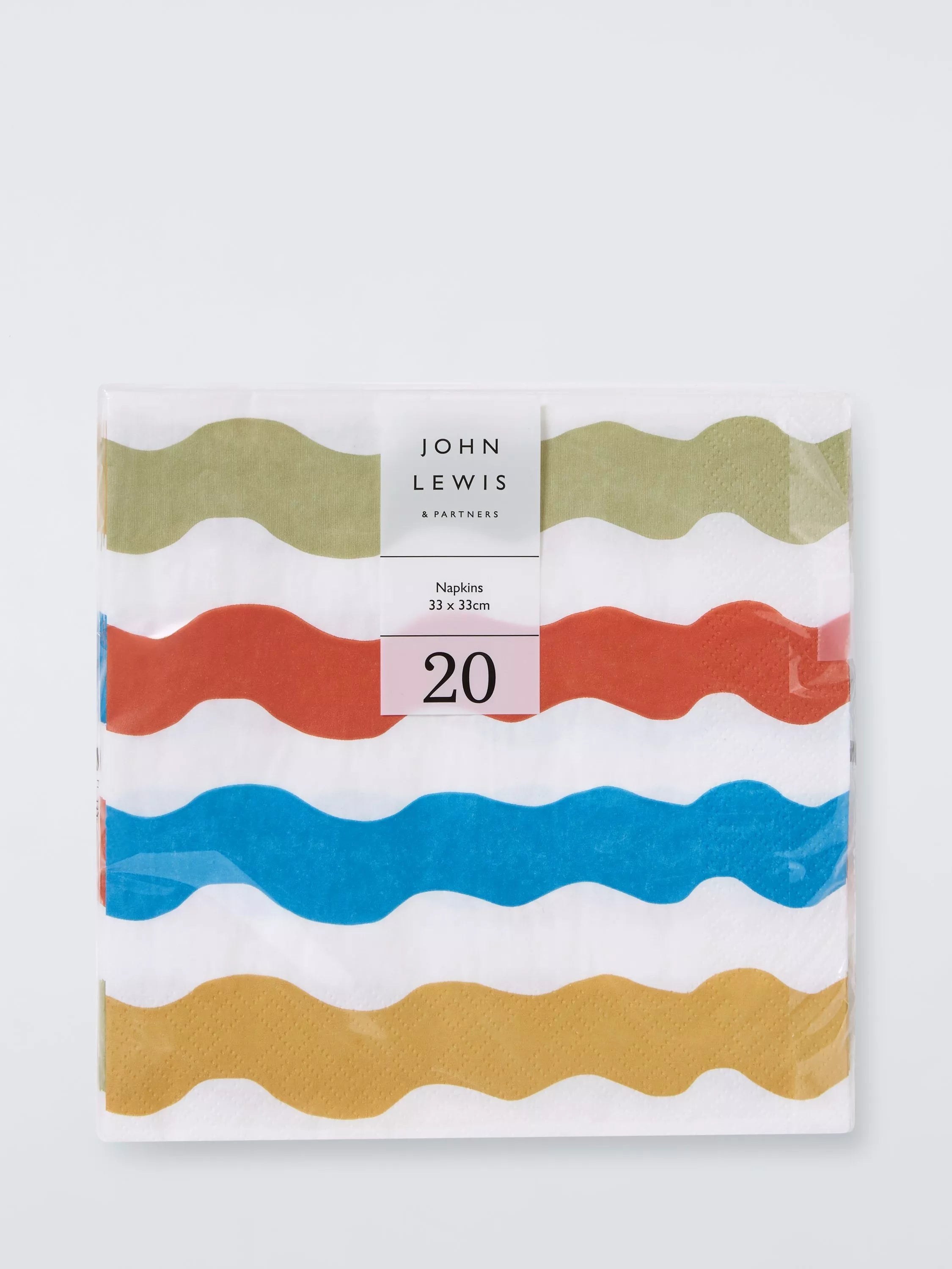 John Lewis paper napkins wiggle print pack of 20, UK version