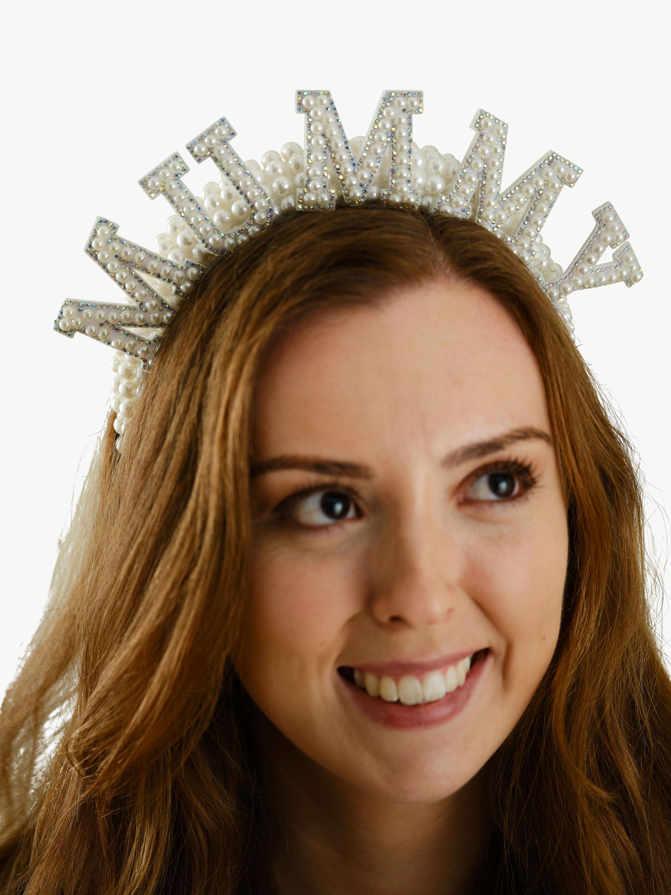 Ginger Ray faux pearl headband cream, imported from the UK