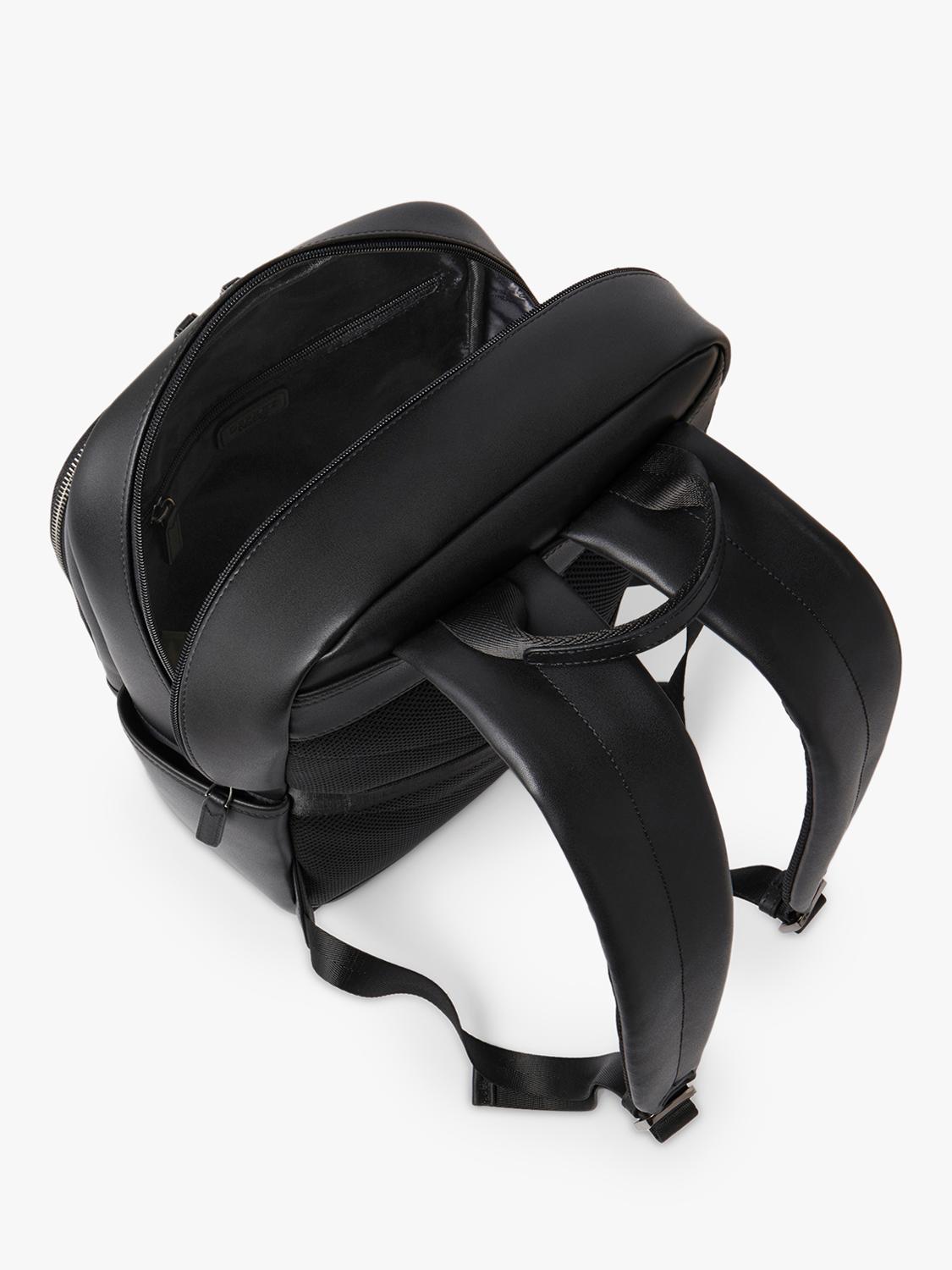 OSPREY LONDON Hudson black leather backpack, imported from the UK