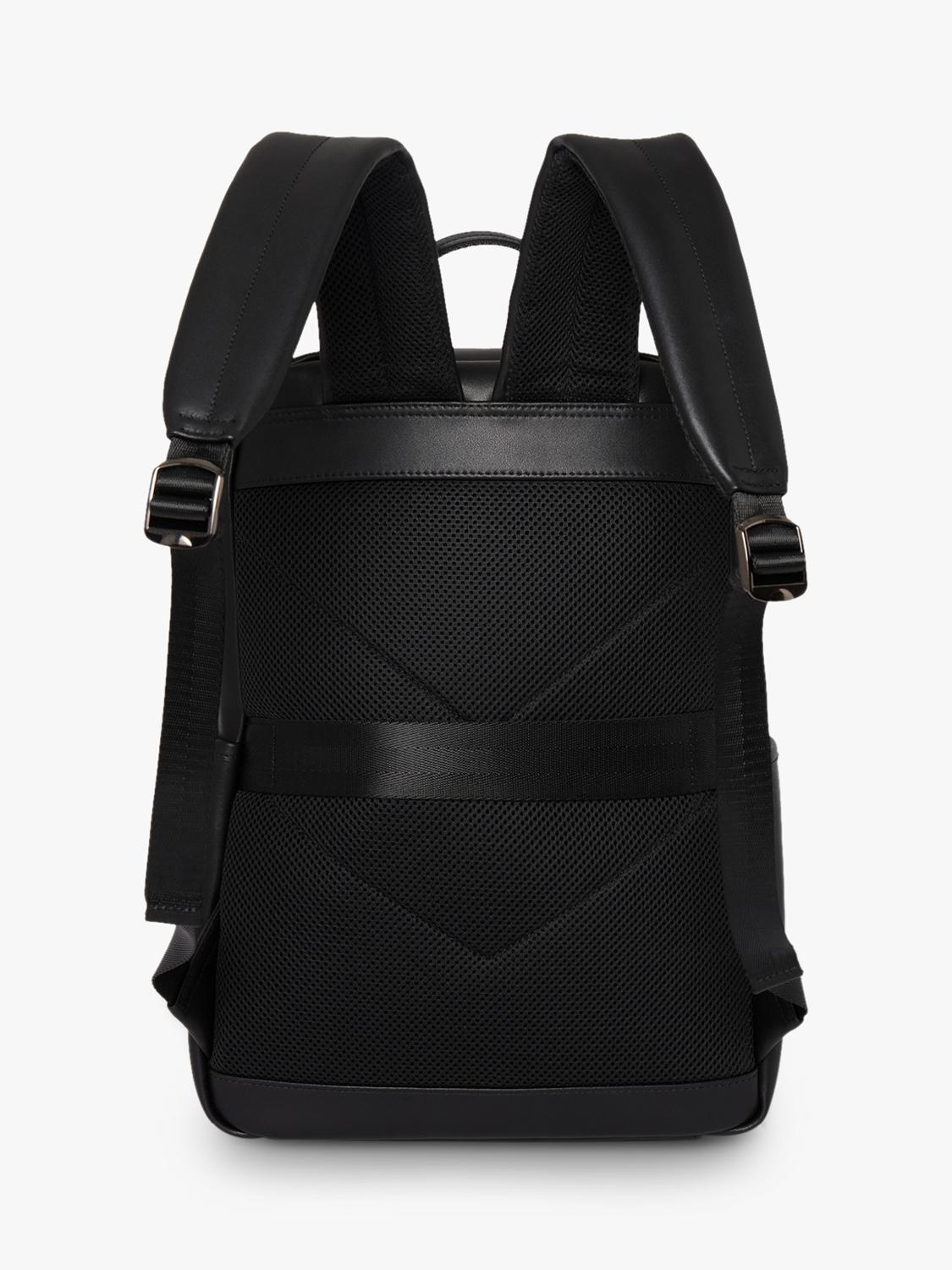 OSPREY LONDON Hudson black leather backpack, imported from the UK