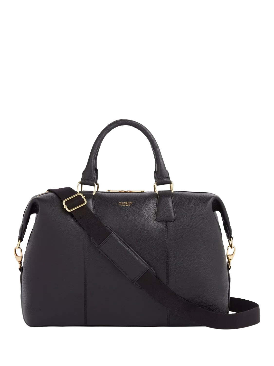 OSPREY LONDON Adaline leather weekender bag grainy hide - British product