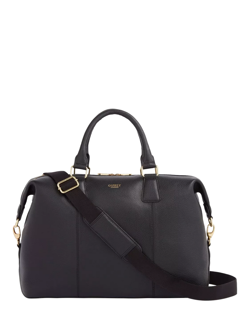 OSPREY LONDON Adaline leather weekender bag grainy hide - British product