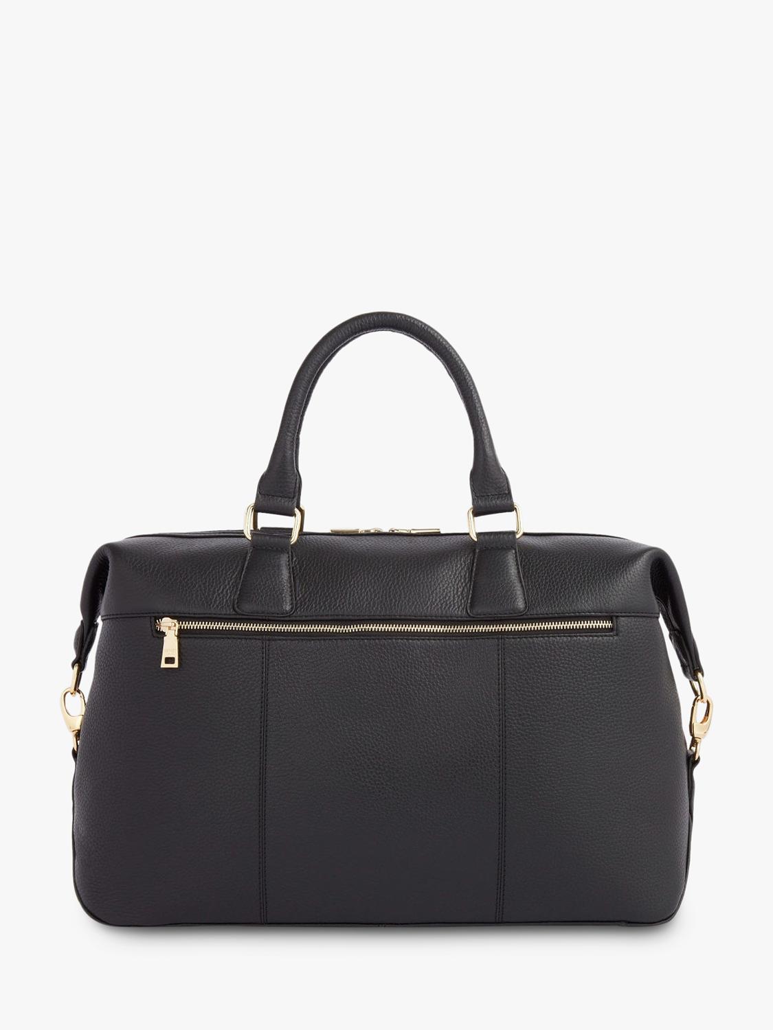OSPREY LONDON Adaline leather weekender bag grainy hide - British product