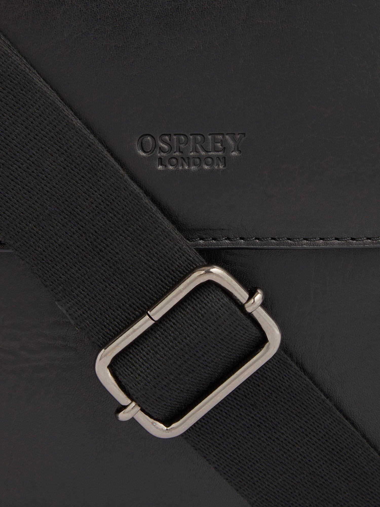 Osprey London große Leder Umhängetasche aus Sattelleder, importiert aus Großbritannien