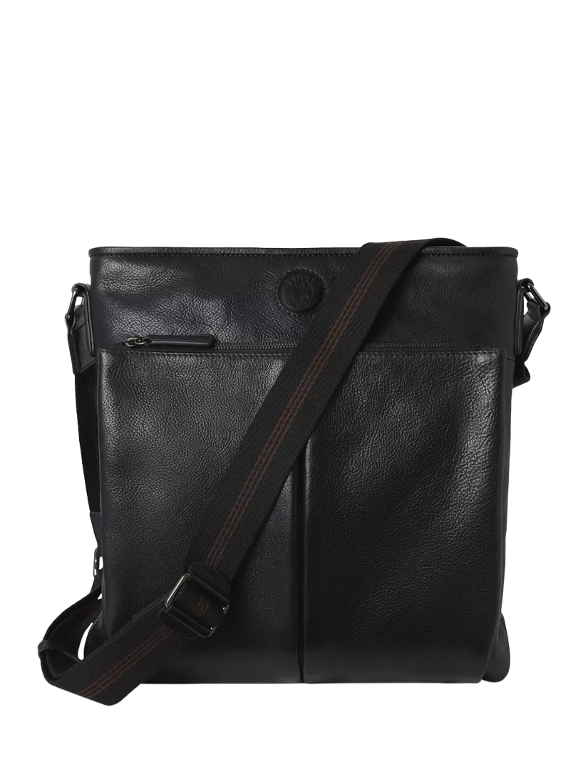 OSPREY LONDON The Compass Leather Cross Body Bag, Black