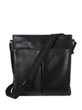 OSPREY LONDON The Compass Leather Cross Body Bag, Black