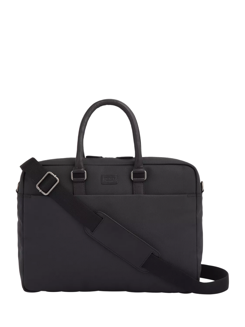 OSPREY LONDON Grantham Laptoptasche aus gewachster Leinwand und Leder, importiert aus Großbritannien