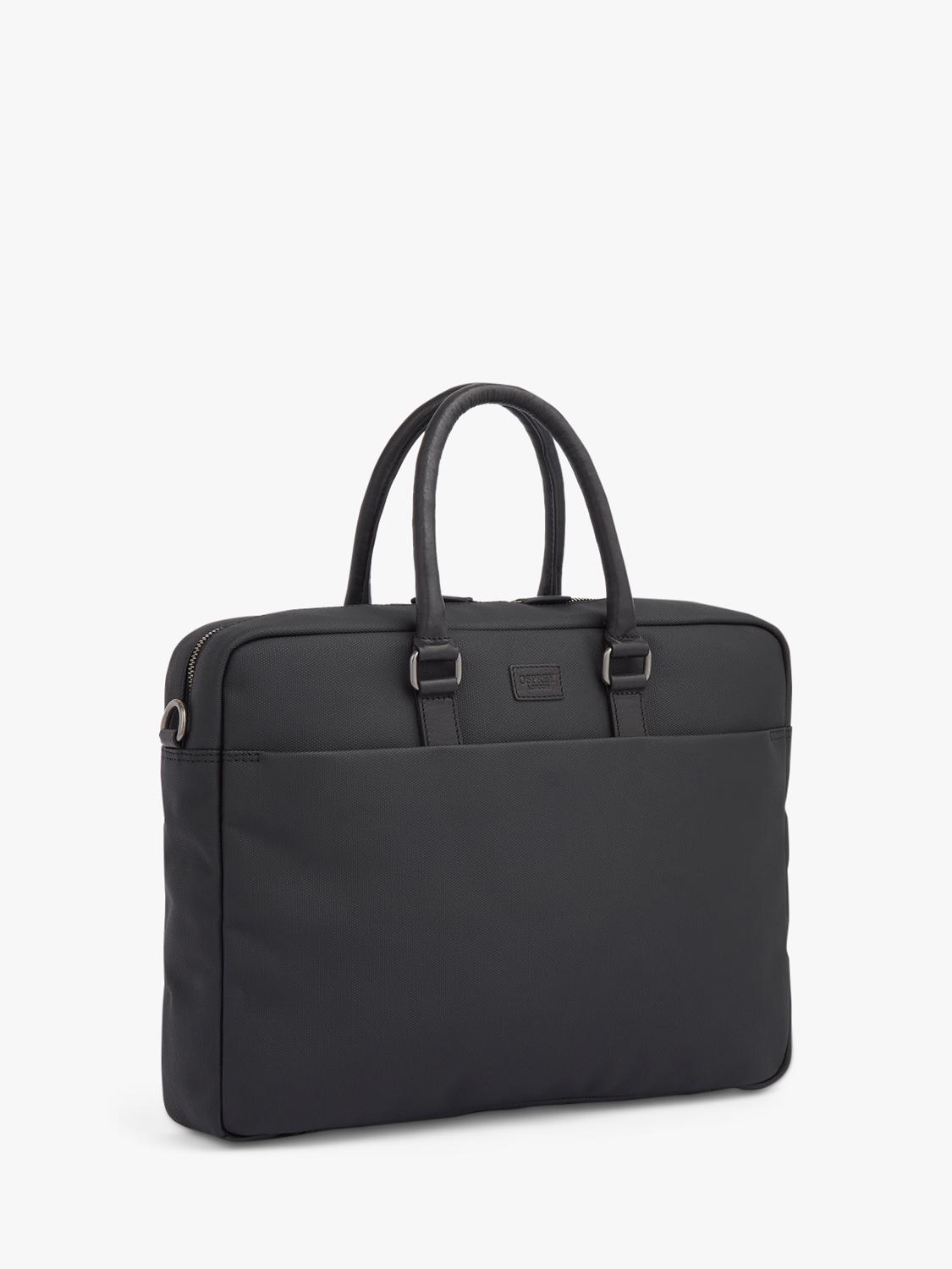OSPREY LONDON Grantham Laptoptasche aus gewachster Leinwand und Leder, importiert aus Großbritannien