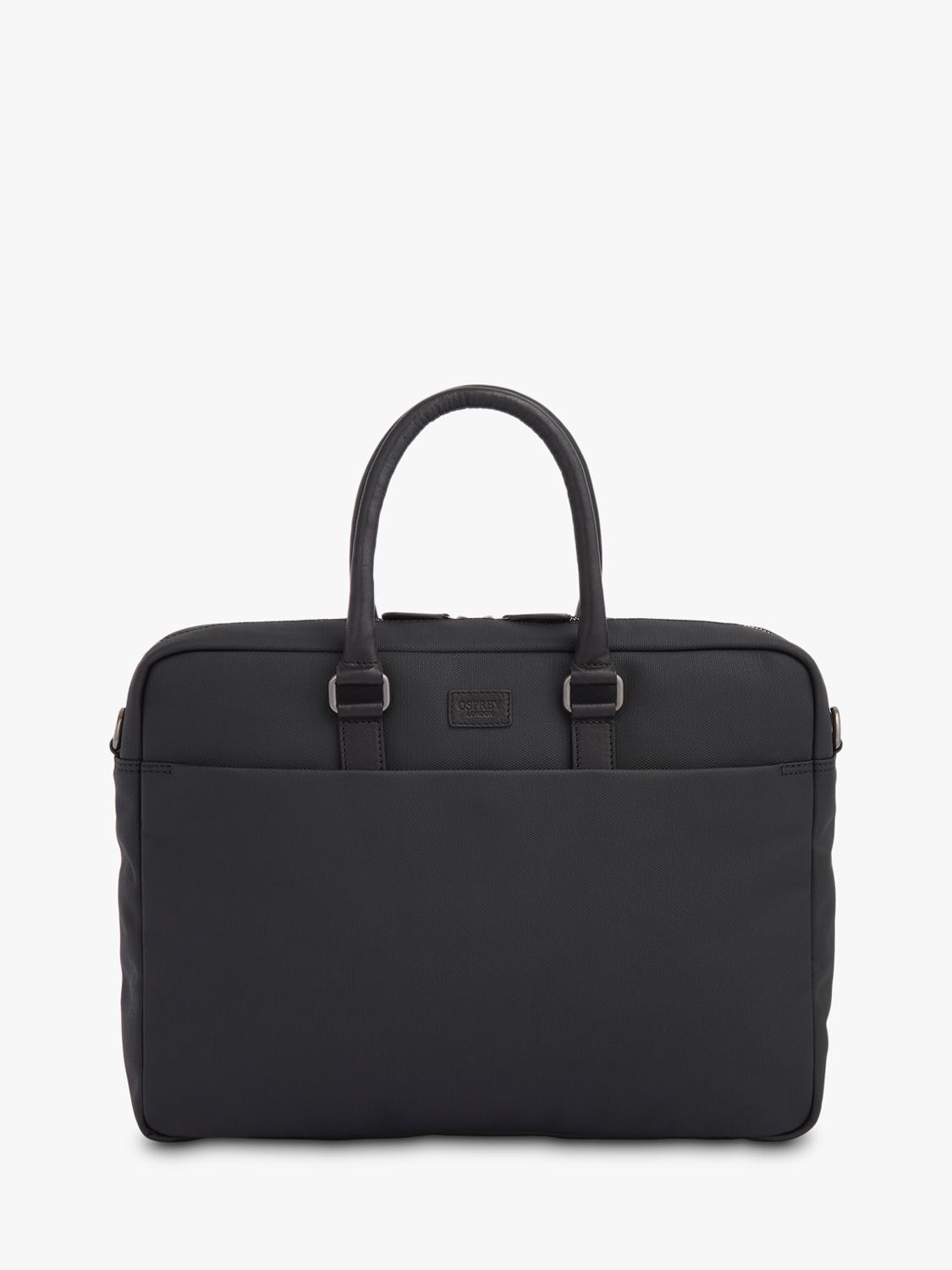 OSPREY LONDON Grantham Laptoptasche aus gewachster Leinwand und Leder, importiert aus Großbritannien