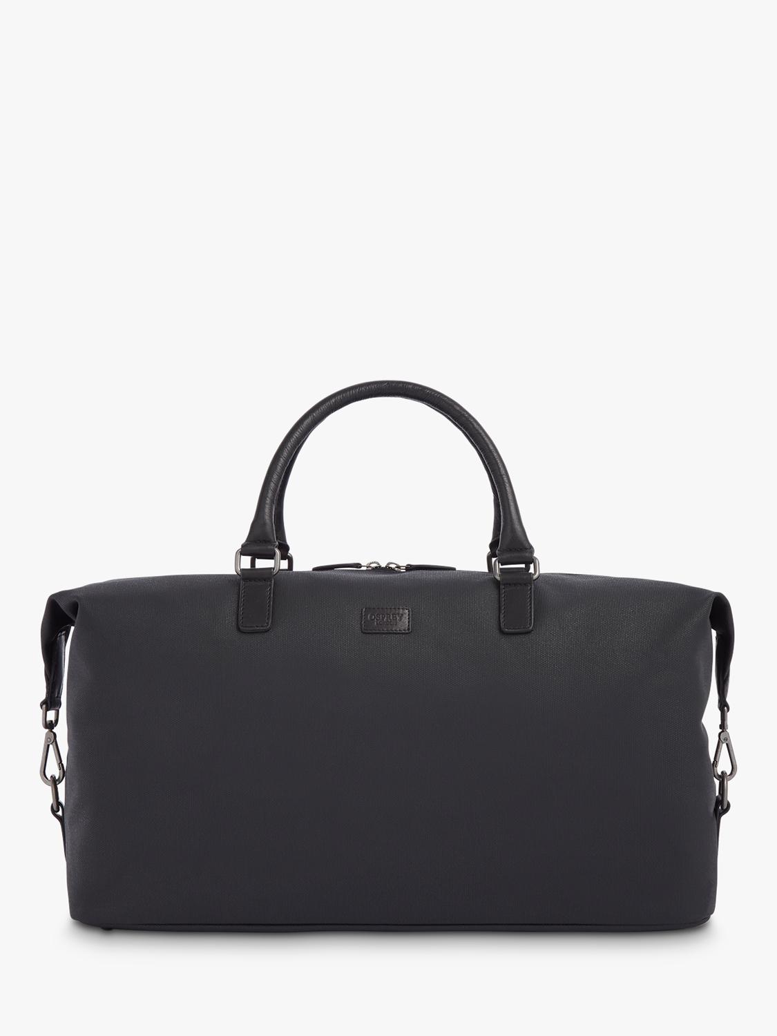 OSPREY LONDON Grantham waxed canvas leather weekend bag, imported from the UK