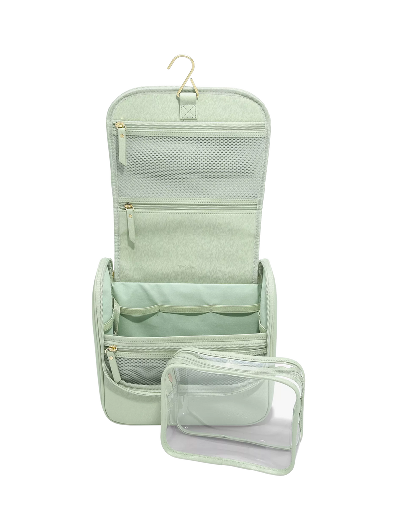 Stackers Large Hanging Travel Wash Bag, Green