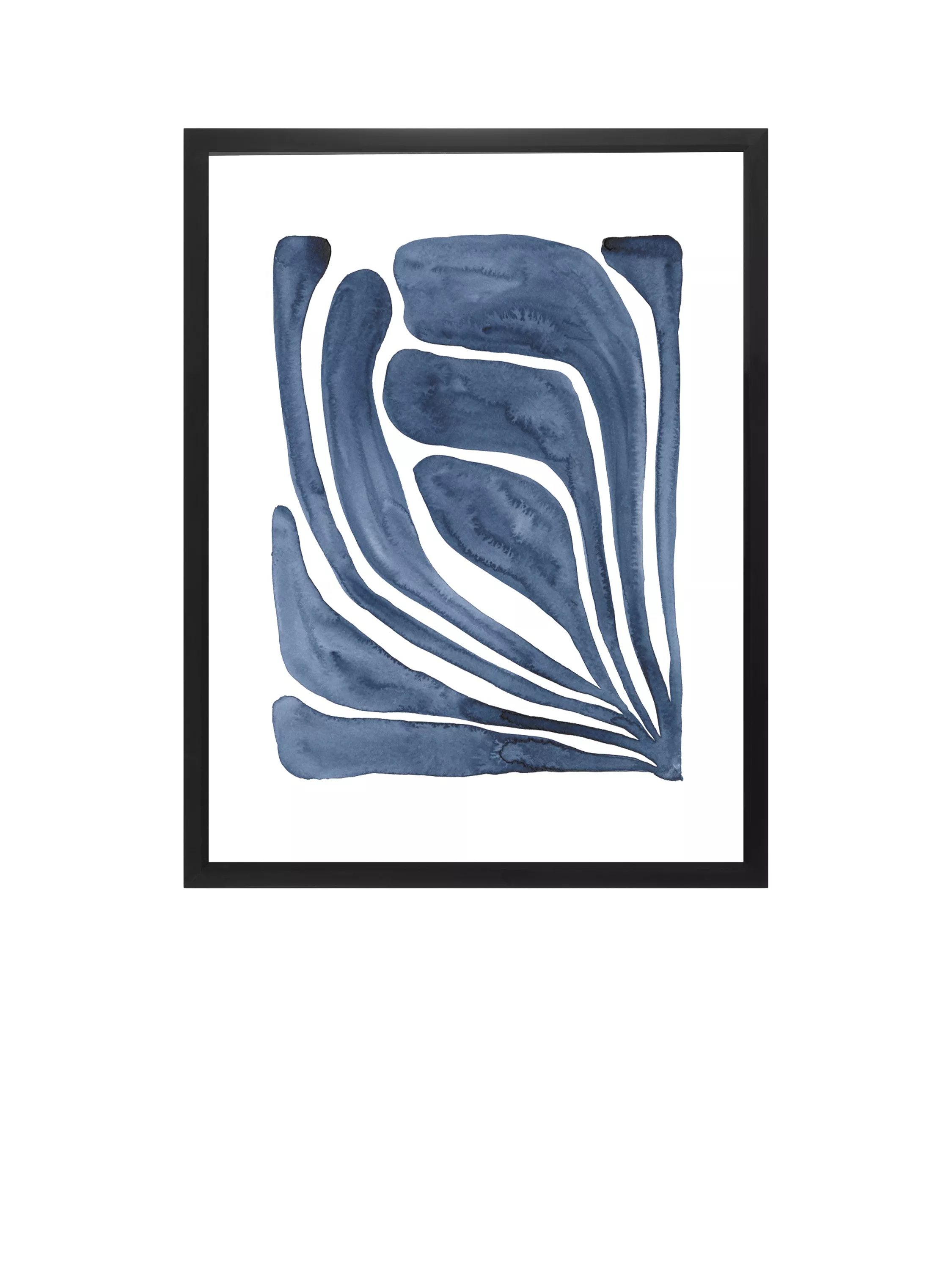 Brookpace Lascelles Blue Leaf I framed print 66x55cm, UK version