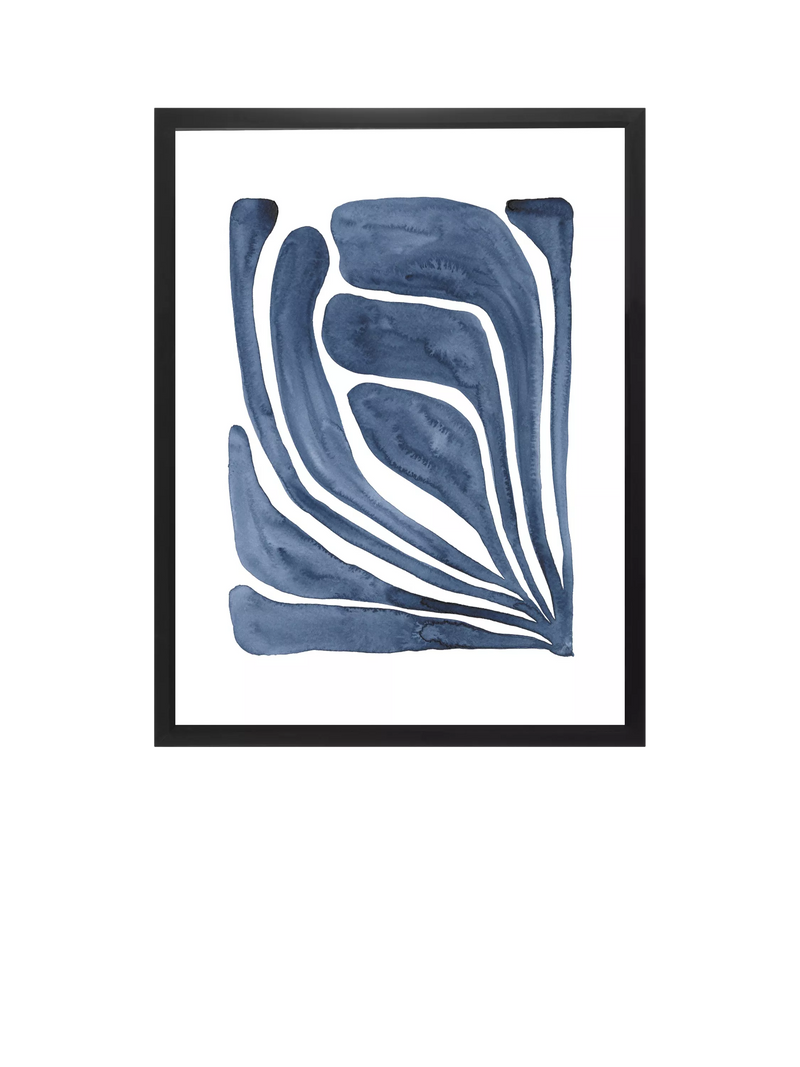 Brookpace Lascelles Blue Leaf I framed print 66x55cm, UK version