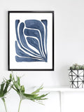 Brookpace Lascelles Blue Leaf I framed print 66x55cm, UK version