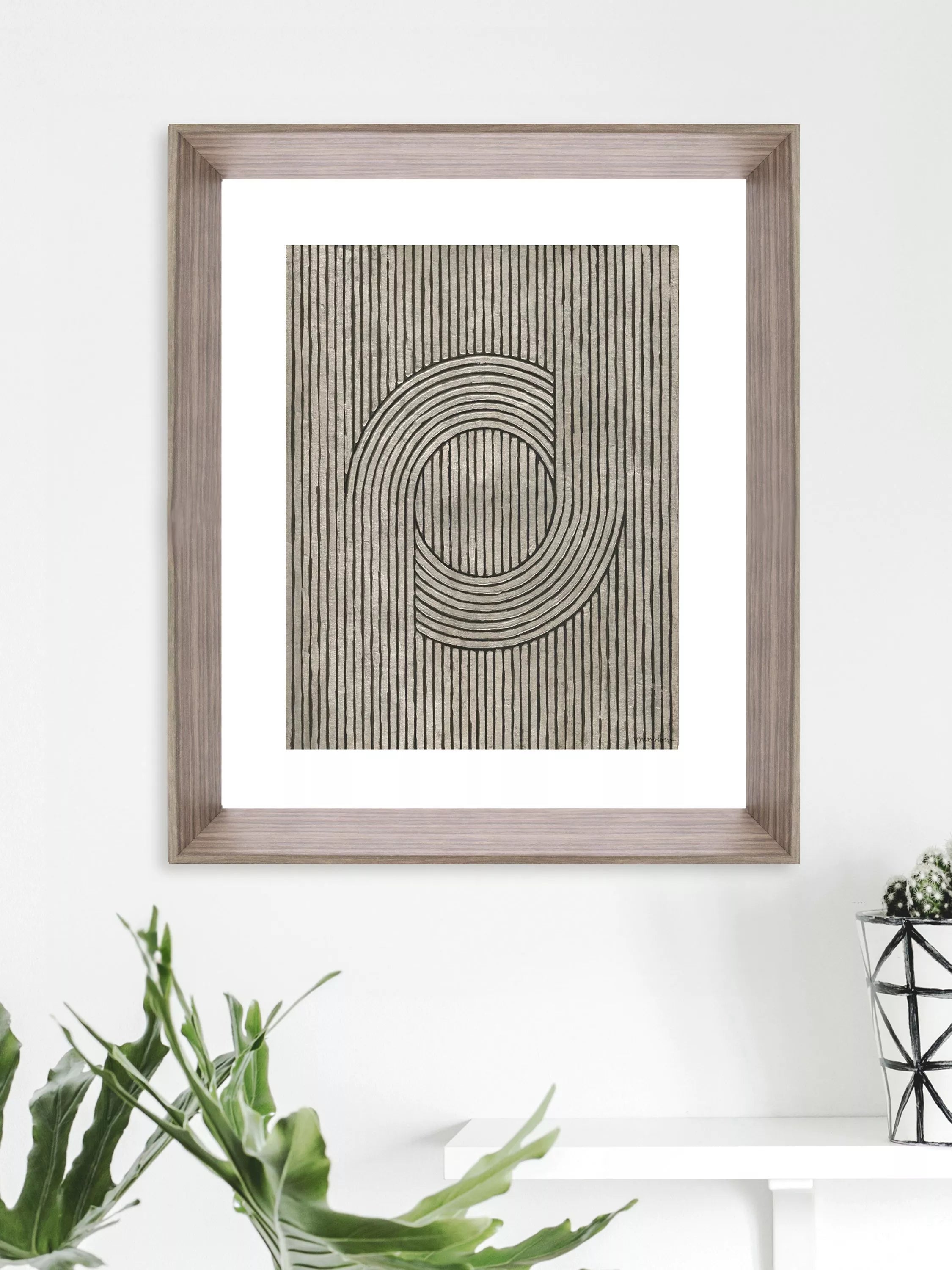 Brookpace Lascelles Cedar Grooves III framed print 66x55cm, imported from the UK