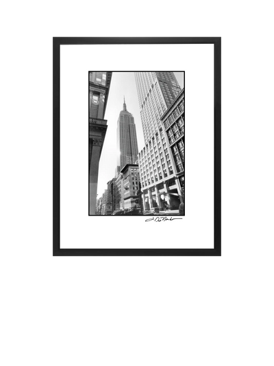 John Lewis Brookpace Lascelles Empire State Building New York Framed Print and Mount in Black/White, 55 x 45cm- Buy online at McGrocer
