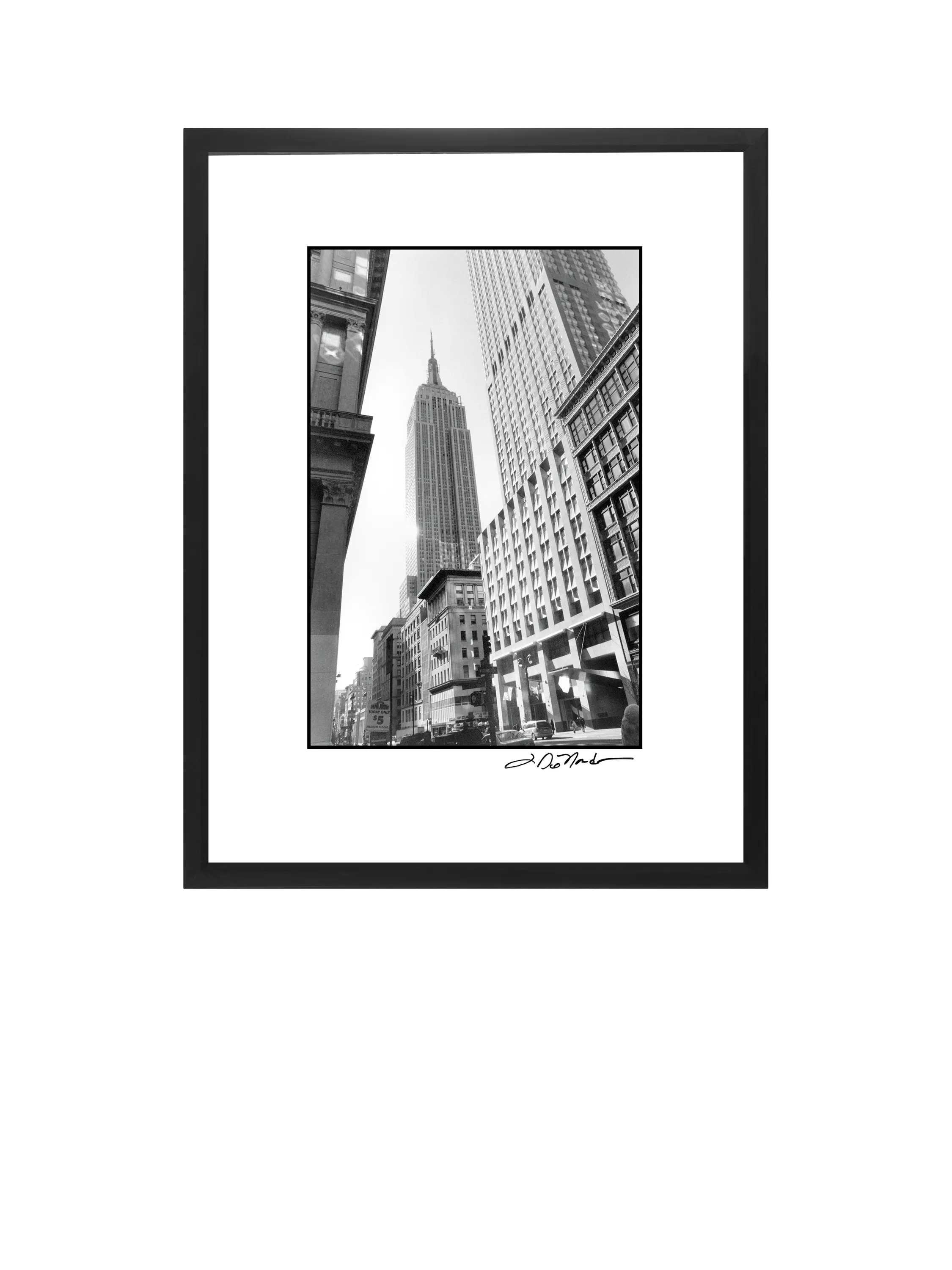 Brookpace Lascelles Empire State Building print, black/white, 55x45cm - British product