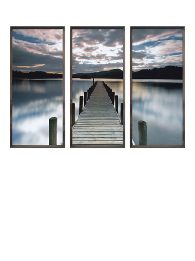 John Lewis Brookpace Lascelles Jetty Triptych Framed Prints Set of 3 Blue 157 x 115cm- Buy online at McGrocer