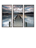 Brookpace Lascelles Jetty Triptych framed prints 157x115cm, imported from the UK