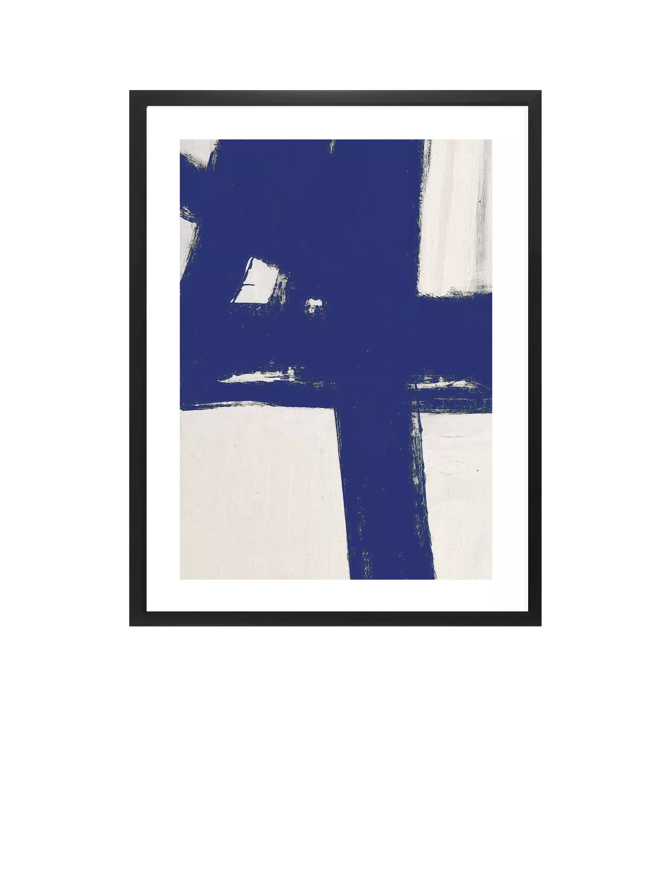 Brookpace Lascelles Nero 5 abstract framed print 75x55cm blue, imported from the UK