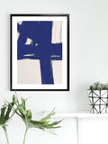 Brookpace Lascelles Nero 5 abstract framed print 75x55cm blue, imported from the UK