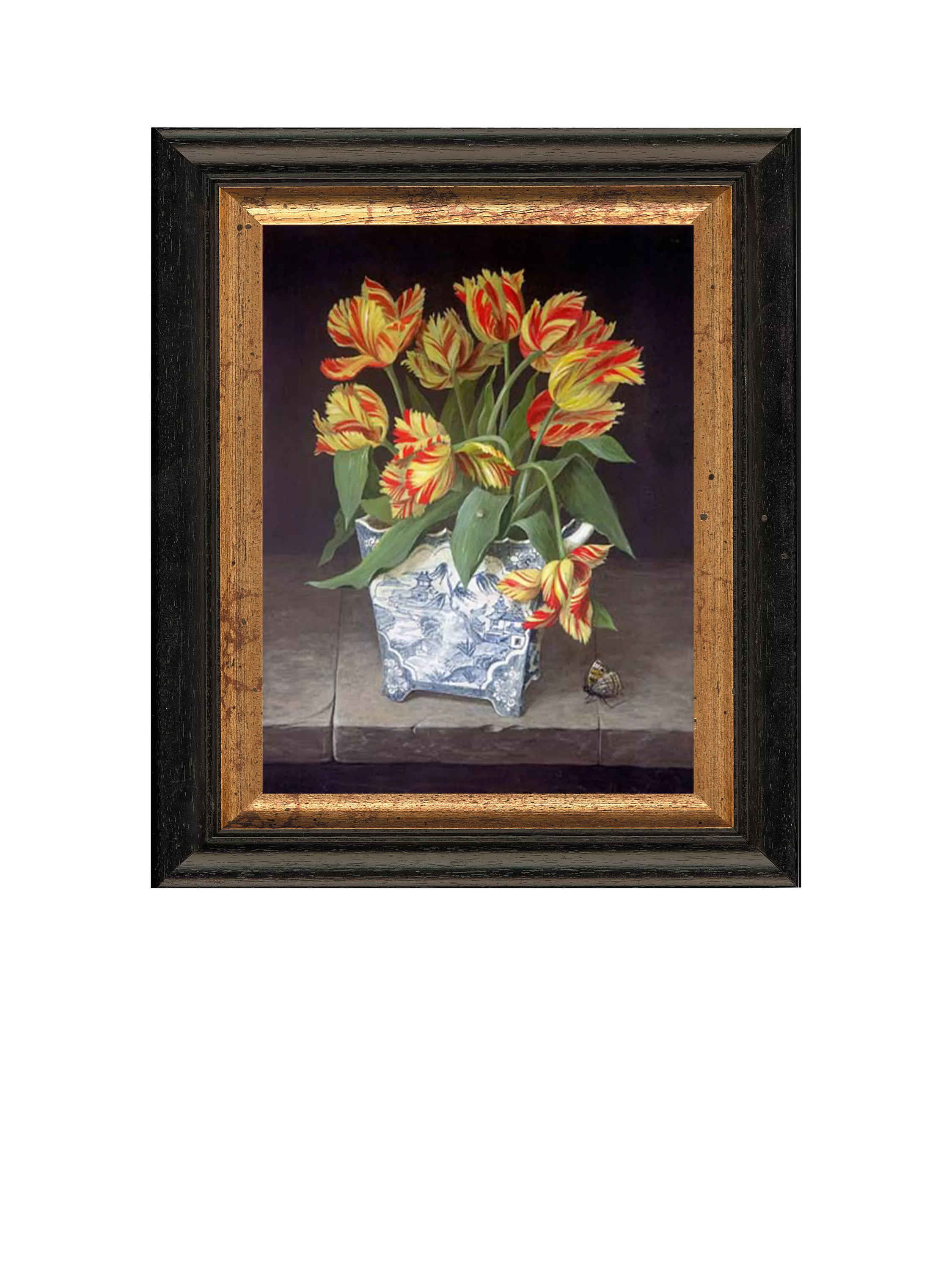 Brookpace Lascelles Orange Tulips in China Vase framed canvas print 44 x 36cm - British product