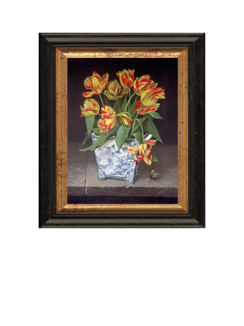 Brookpace Lascelles Orange Tulips in China Vase framed canvas print 44 x 36cm - British product