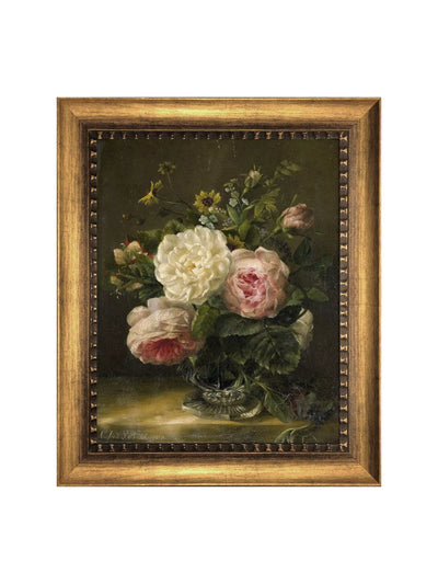 John Lewis Brookpace Lascelles Still Life of Flowers in Vase Framed Canvas Art, 64 x 54cm- Buy online at McGrocer