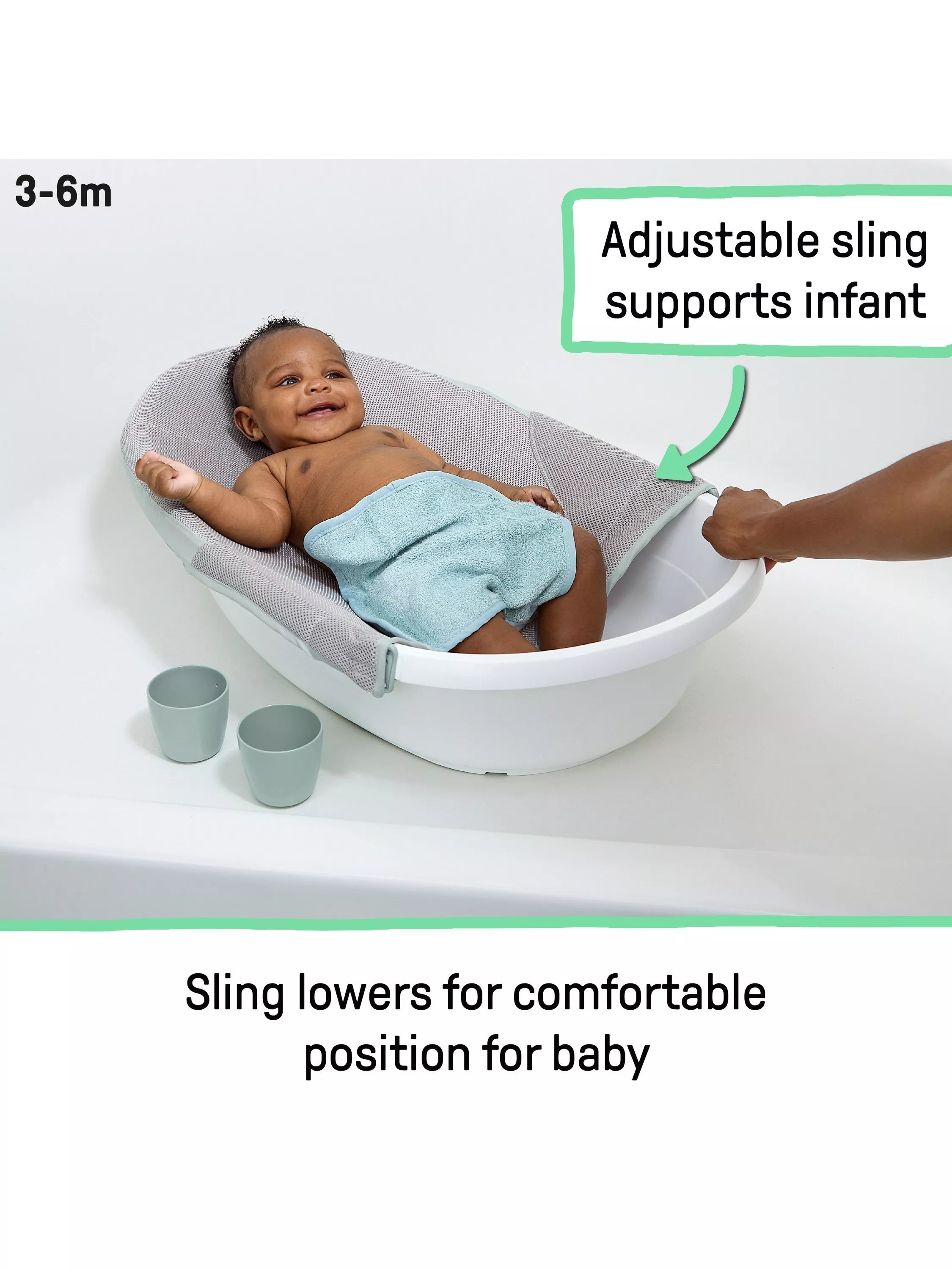 Ingenuity 4-in-1 baby bath with sling and support, UK version