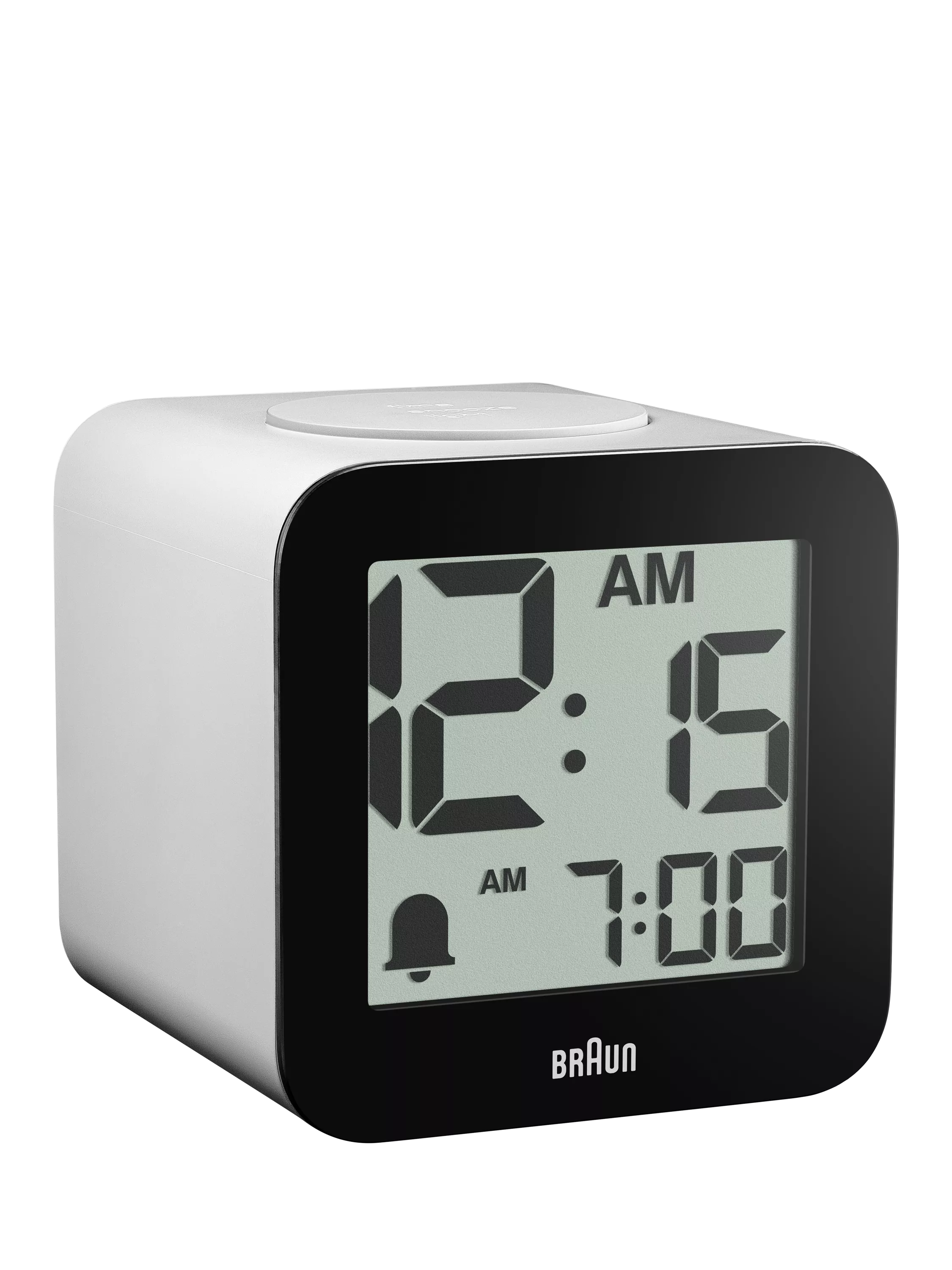Braun BC25 white digital speaking alarm clock, UK version