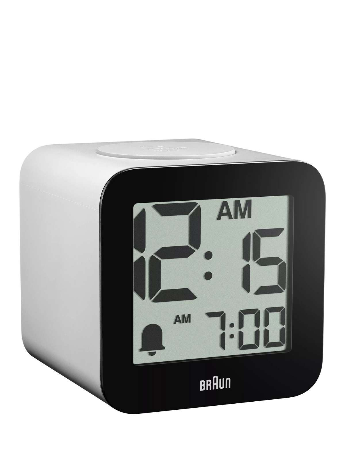 Braun BC25 white digital speaking alarm clock, UK version
