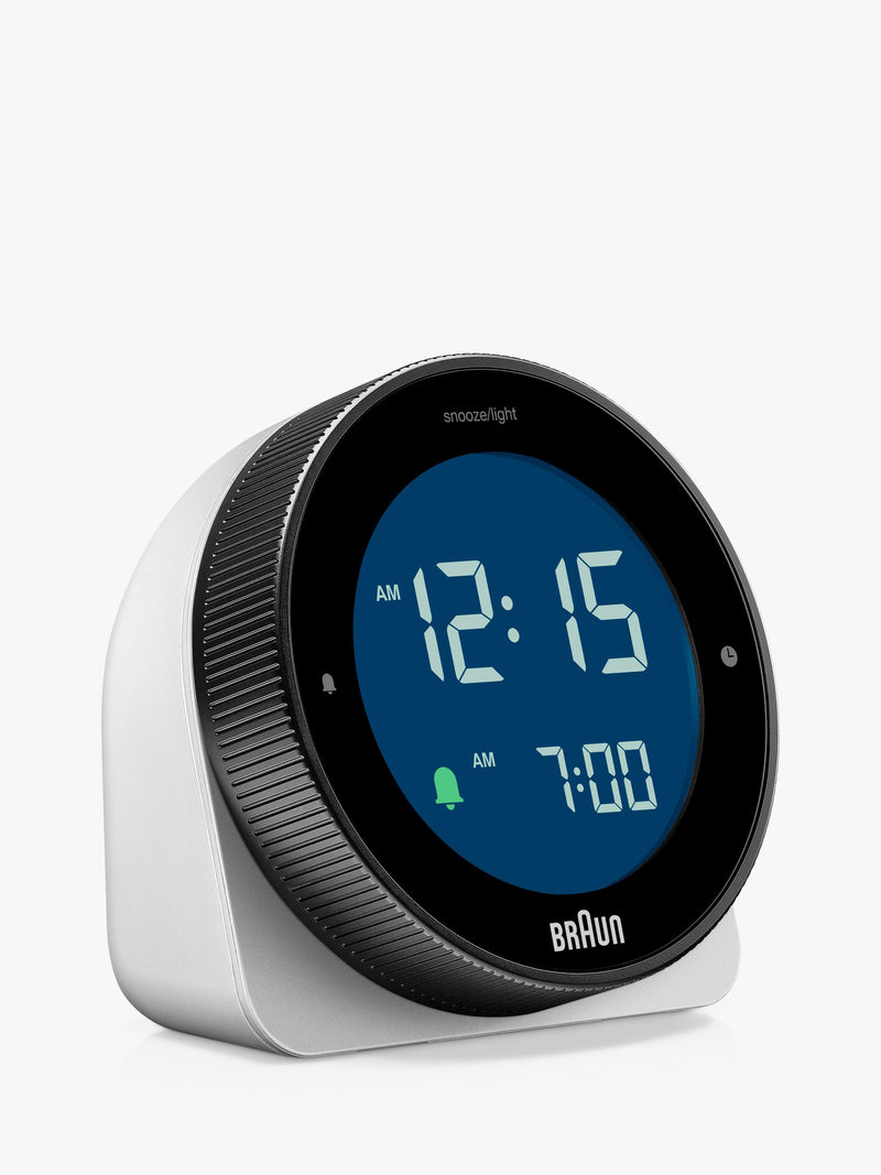 Braun BC24 digital alarm clock white (British brand)