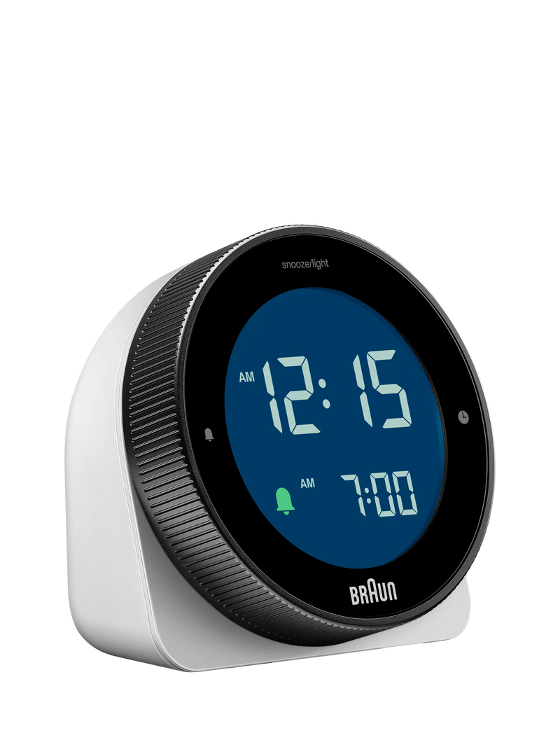 Braun BC24 digital alarm clock white (British brand)