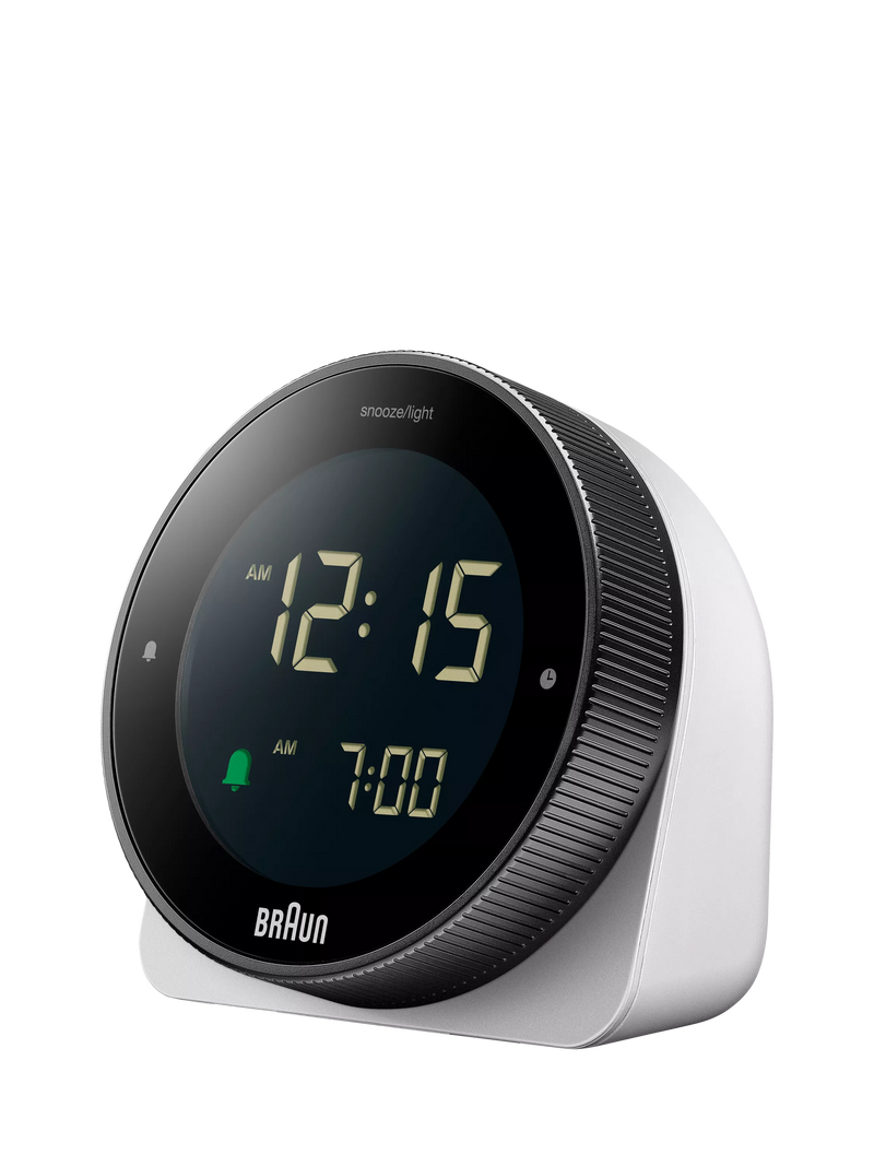 Braun BC24 digital alarm clock white (British brand)