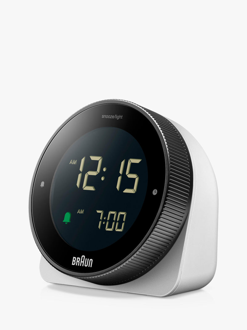 Braun BC24 digital alarm clock white (British brand)