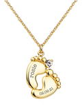 Treat Republic baby feet personalised necklace gold plated crystal (British brand)