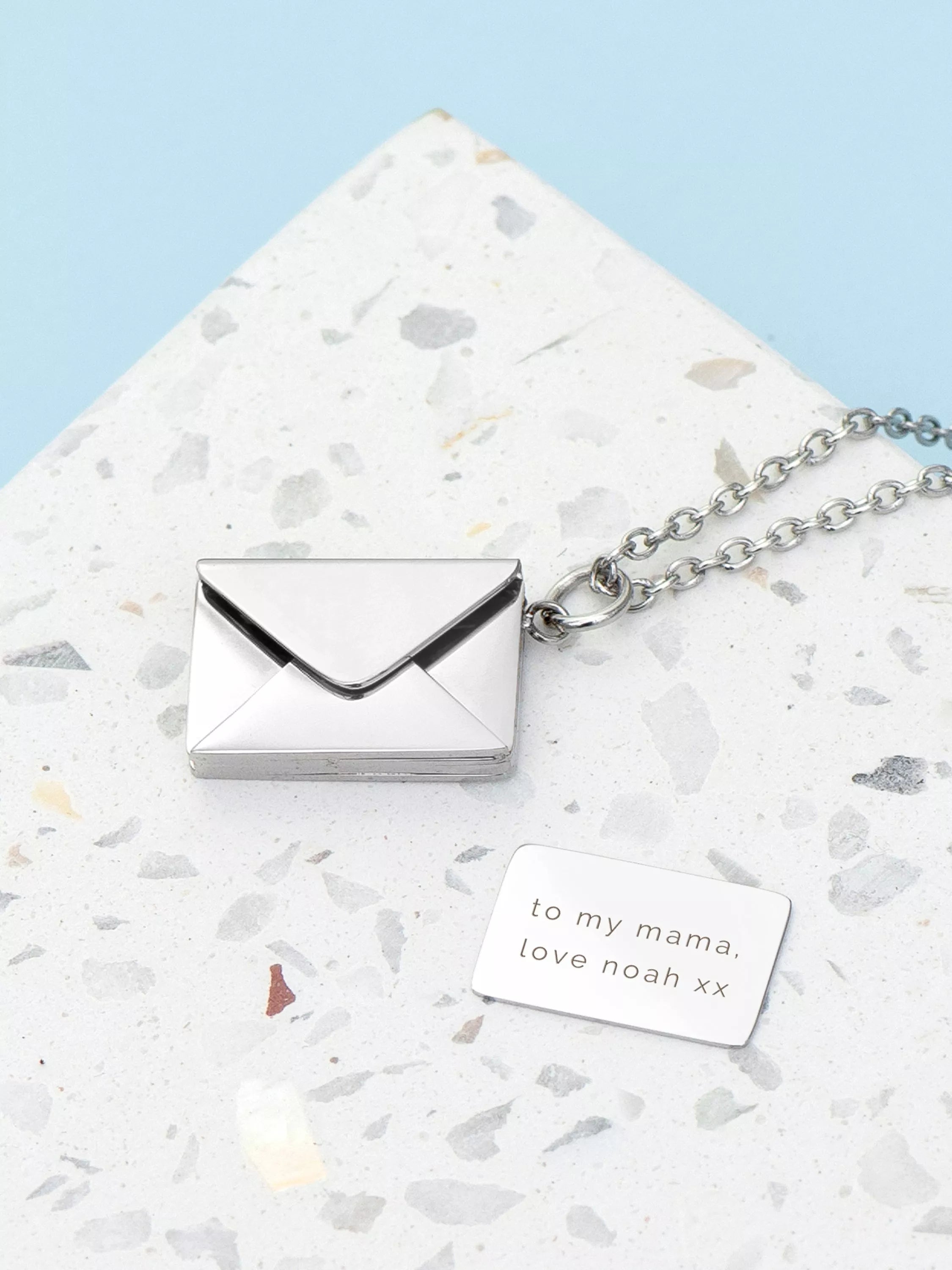 Treat Republic envelope necklace silver plated (British brand)