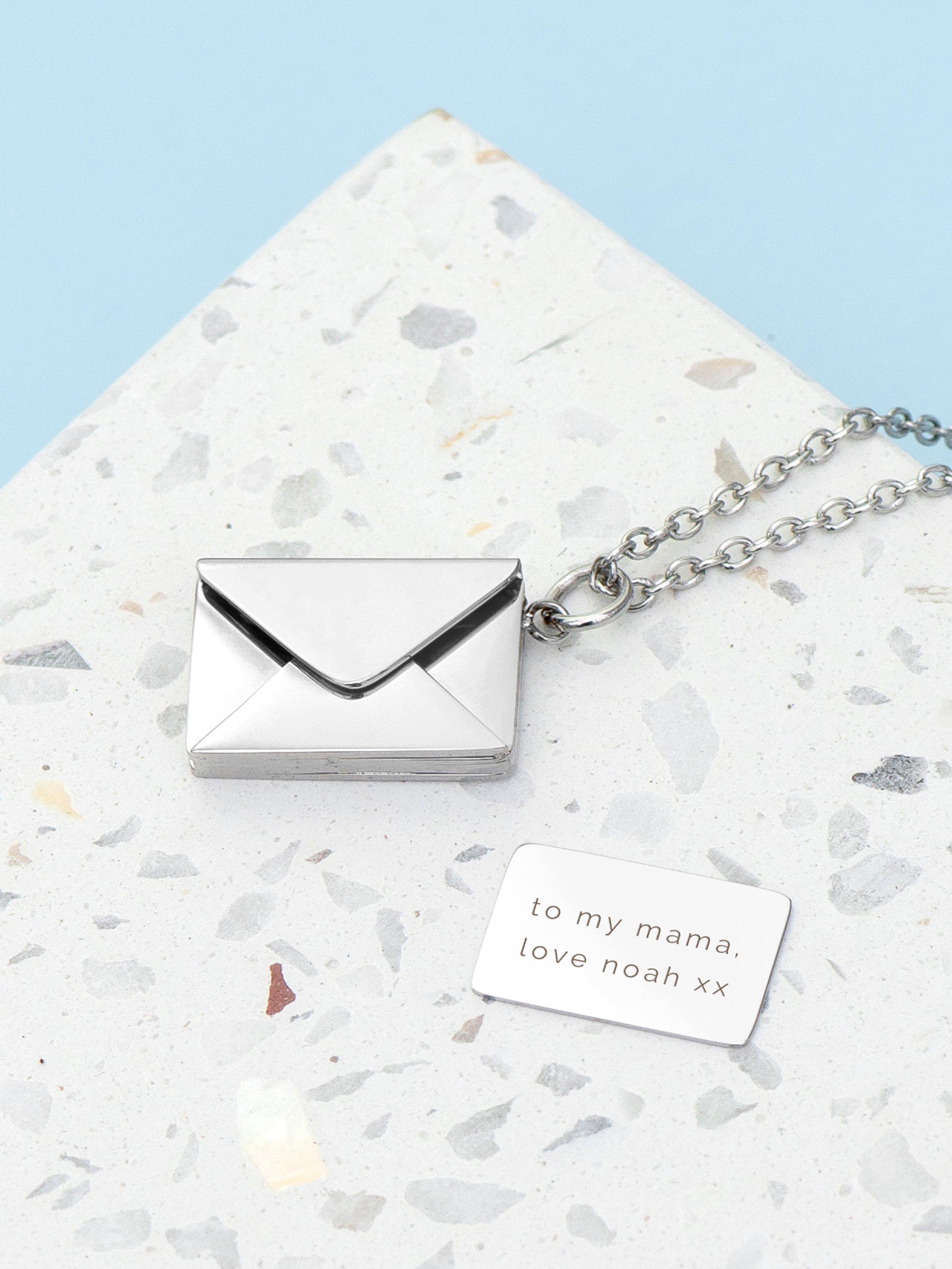 Treat Republic envelope necklace silver plated (British brand)