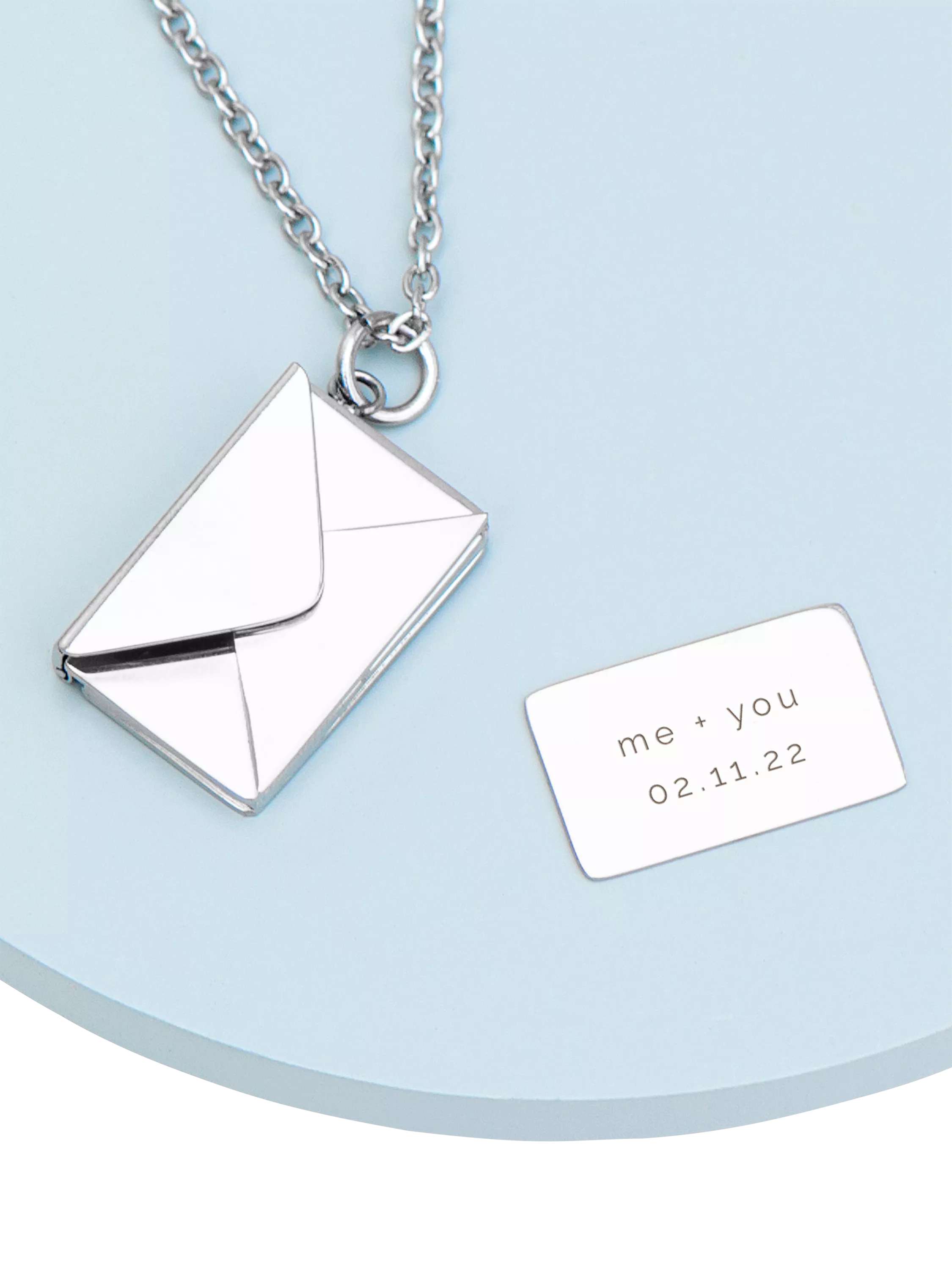 Treat Republic envelope necklace silver plated (British brand)